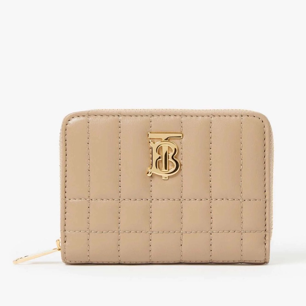 Burberry Cream Quilted Wallet with Gold Monogram - Picture 6 of 6